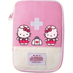 Sanrio voor for hello kitty Draagbare Eerste Hulp Kit - Rode & Witte Medische Tas met Kruis Symbool, Ideaal voor Reizen, Kantoor, Thuis en Buiten Gebruik, Eerste Hulp Kit voor Reizen