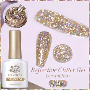 BORN PRETTY 10ml Glitter Reflecterende Gel Nagellak Soak Off Nailgel Semi-permanente Naalkunst Decoratie Kat Magnetisch Oognagelgel voor Halloween