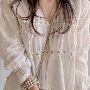 Ruffle V-hals 3D Bloemenhemd