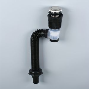 Adjustable Length Sink Drain Pipe Kit - 1 Set Of Anti-odor Plumbing Pipes, No-charge , , Space-saving Design For Kitchen And Bathroom Use