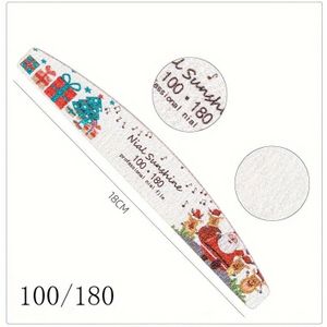 JULIANNA BEAUTY Kerstvijlen en bufferset - Ongeparfumeerde professionele manicuregereedschappen, Gemengde korrels 80//150/180/240, Halvemaanvormige schuurplanken voor nagels, Bulkverpakking