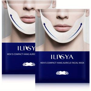 ILISYA Heren Kleine V-vorm Opzijsmasker Patches voor het verstevigen en maken van het gezicht tijdens het slapen met dubbele kin Reisvriendelijk