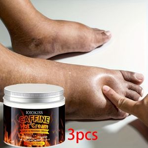 3 stuks Cafeïne Collageen Verstevigende Hand- en Voetcrème, hydraterend, verstevigend & oppeppende voetzorg met jojoba-olie en E - alle beige types, effect, rijk aan cafeïne