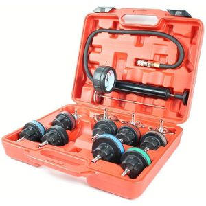 14pcs Car Leak Detector Set, Manual Pressure Tester With Self-locking Joint, High-quality Aluminum Alloy, No Battery Required, Automotive Radiator Leak Test Tool Kit