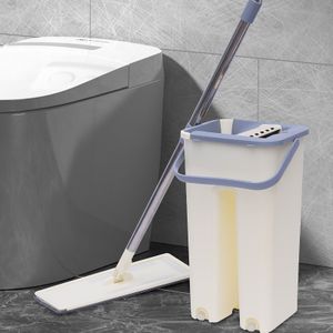 Kaibrite Floor Wiper Set Mop 360 ° Telescopic Handle Mop Self-cleaning Flat Mop With 10 Microfiber Cloth And Bucket For Floor Cleaning