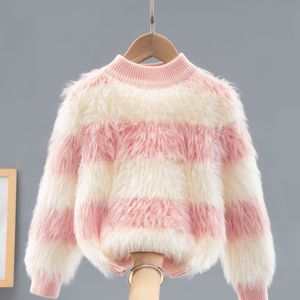 Kerst Meisjes Schattige Casual Nepbont Design Zachte Comfortabele Gebreide Trui voor Lente, Herfst en Winter - Perfect Cadeau Voor De Feestdagen LJJ146-61392