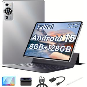 UXD A5 15 Tablet 10.1" IPS, 8GB+128GB (uitbreidbaar tot 1TB), 4G LTE/WiFi, -Core, 6000mAh, met Toetsenbord, Muis, Stylus & Meer