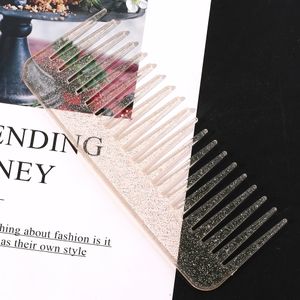 Glitter Ontwarrende Haarkam Plastic Transparante Fijntandige Styling Tool, Perfect voor het Vormgeven en Verzorgen van Alle Kapsels