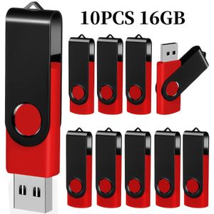 10 stuks Rode USB 2.0 Flash Drives, Hoge Snelheid Draaibare Geheugensticks, Capaciteit van 128MB/256MB/512MB/4GB/16GB, Ideaal voor Desktop & Laptop Opslag, Zakelijk Cadeau