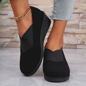 1 Dames Kleur Ronde Teen -On met Elastische Kruisband, Mid Hak, Stoffen Bovenwerk, Kunststof Binnenwerk, Rubberen , All-