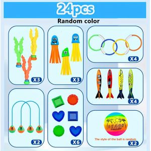 TEMU Zomerduikring voor het Zwembad, Synthetische Edelsteen Duikring, Zeepaardje voor het Zwembad, Duiktorpedo, Duikspeeltjes voor de Zwemmen, Kinderzomervermaak