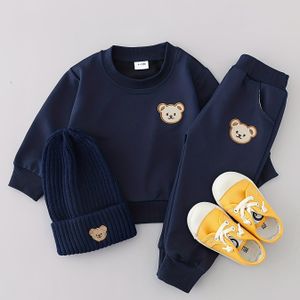 Kinderen Lente en Herfst Nieuwe Eenvoudige Beerhoofd Kleur Lange Mouw Pak (hoed niet inbegrepen)