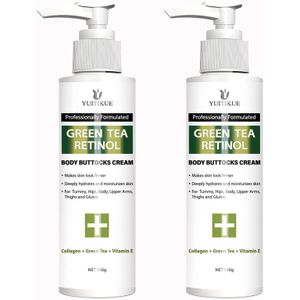 2 stuks Groene Thee Koffieboon Verstevigende Bodycrème Caffeïne Lotion voor het Vastmaken, Hydrateren en Bevorderen van de Uiterlijk van Benen, Armen, Buik, Billen en Dijen