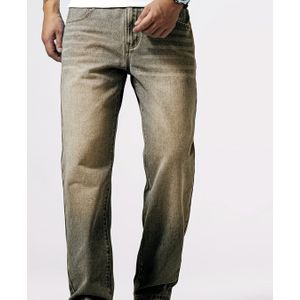 Loose fit jeans met rechte pijpen, heren casual streetstyle distressed denim broek voor alle seizoenen