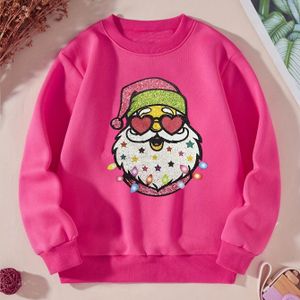 Sweatshirt met kerstmanprint, casual sweatshirt met lange mouwen en ronde hals, dameskleding