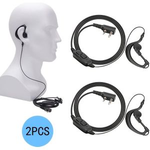 2 stuks G-vorm Walkie Talkie Oortelefoon met Microfoon voor BaoFeng Radio Headset voor Baofeng BF-888S Arcshell H-777 RT21 RT22 Kenwood 2-Weg Radio