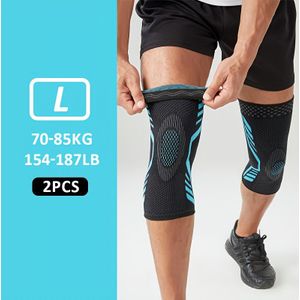 2 stuks -slip kniebanden - compressie, snel drogend, ademend, hoge elasticiteit, geschikt voor dagelijks gebruik - zwart/blauw, unisex, plus size, kniewikkels, heren kniebrace