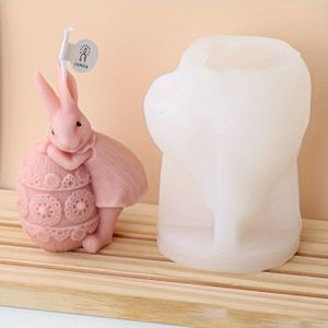 Schattige Konijnvormige Siliconen Mal voor DIY , Gips & Kaarstambachten - 1 stuk