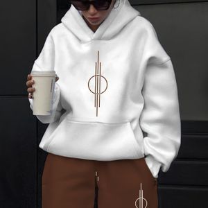 Damesmode Casual Patroonprint Set, Herfst en Winter High-end Trendy Jeugdig Fleece Hoodie en Casual Broek Twee- Set, Veelzijdige Kapuchijn Pak, Damesoutfit, Geschenkkeuze