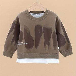 Letter Pullover Trui, Lange Mouwen Ronde Hals Top, Outdoor Kleding, Casual , Mode, Unisex Ontwerp, Makkelijk Te Onderhouden, Ademend Materiaal, Gedrukte Sweatshirt, Jeugdkleding