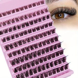 120/240 stuks Wimpers in Trosjes 8-16mm Natuurlijke Uitstraling Individuele Wimpers D Krul Pluizige Wimperclusters voor DIY Wimperverlenging
