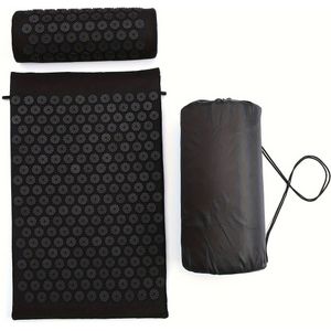 3- Set Yoga Acupressuur Massage Mat, Rugkussen Massage Yoga Mat Naaldkussen, met Kussen Opbergtas