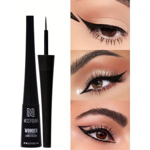 MISSYOUNG Tip Vloeibare Eyeliner - Zwarte Gel Eyeliner met Soepele Applicatie, Nauwkeurige Applicatie voor Eyeliner, Oogschaduw, Wenkbrauw, Wimpers, Wenkbrauwpotlood