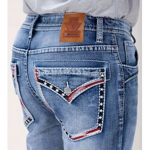 Klassieke Geborduurde Slim-Fit Stretch Jeans voor Mannen, Geschikt voor Alle Seizoenen