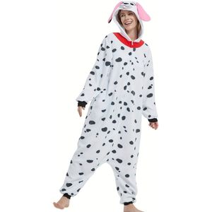Volwassen Fleece Onesie Pyjama, Lange Mouw Kapuchon Romper, 100% Polyester Gebreid , Kleur Dierenpatroon, Geborduurde Feestkostuum voor Herfst/Winter