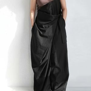 Dames Casual Jumpsuit - Mouwloze, Kleur, Polyester, Gemberde, Brede Broek met Zakken, Perfect voor Lente/Zomer, Casual Kleding|Gemberde Jumpsuit|Polyester Stof