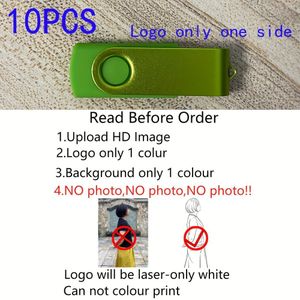 Maak 10 kleurrijke draagbare USB-geheugensticks aan.