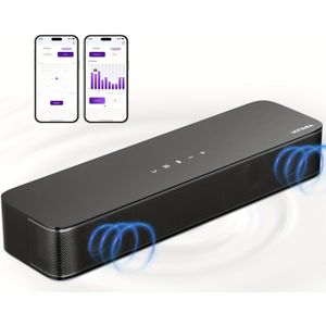 ULTIMEA 2.1ch Mini Soundbar met Ingebouwde Subwoofer, 120W Piekvrijheid, Draadloos 5.3, APP Bediening, Optisch/AUX/USB, Wandmonteerbare TV Luidspreker voor Gaming & Thuisbioscoop