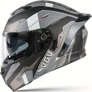 Motorhelm met Opklapbaar Volledig Gezichtsvisier & Open Gezichtsontwerp - Unisex voor Mannen & Vrouwen, Geschikt voor Alle Seizoenen, Compatibel met Brillen//Communicatieapparaten