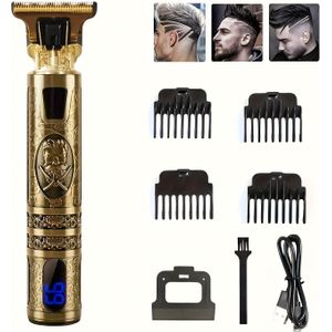 Weeme Gouden Elektrische Haarclipper Voor Mannen, Radio Clipper, Baard Clipper. Oplaadbaar Via USB, LCD Display Power. Knippen, Scheren, Stylen. Neem Het Voor Thuis, Zakelijk Reizen En Reizen