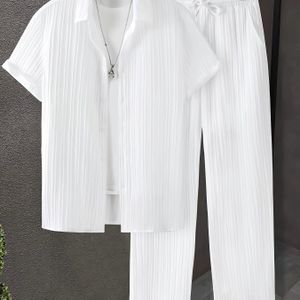 Grensoverschrijdende Heren Casual Sportkledingset met Boven- en Onderstuk