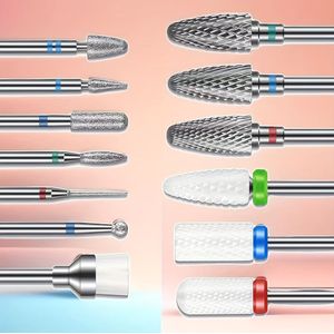 Carbide Boorset: 3/32" Nagelboortjes Geschikt voor Acrylnagels, Nagellakverwijderaar, Gel Nagels, Manicure, Pedicure - Allergievrij + BOX Salonkwaliteit