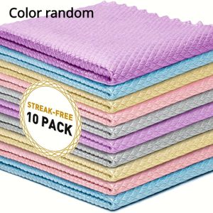 10-pack Woven Polyester Cloths, Multifunctional Reusable Cleaning Towels, Scrubbing Pads For Kitchen, Living Room, Car, Glass Surfaces