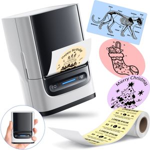 PM220B Machine met Tape, Labelprinter, Draagbare Thermische Printer voor Kleine Bedrijven, Thuis, Kantoor , Logo, Kleding en Meer