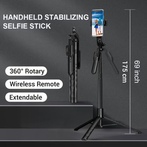 Draadloze Selfiestick Met Statief Voor Smartphones, Telescopische Stang, Vloerstandaard, Handheld Stabilisator, Geschikt Voor Reisselfies En Live Streaming