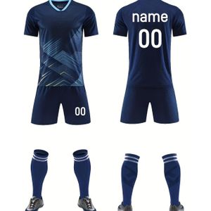 Op Maat Gemaakte Voetbalshirt & Trainingsset voor Volwassenen en Tieners - Sneldrogend, Zweetabsorberend T-shirt, Shorts met Bonus Sokken - Perfect voor Sport & Buitenactiviteiten