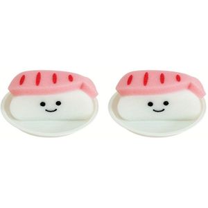 Schattige Sushi-Vormige Badschuimballen - Zacht Thema voor Douchen & Gezichtswassen, Gevoelig Beige, Mochi Rijst en /Maki Roll Vormen, Cadeau als Baddaccessoire (Zonder Randjes)