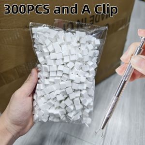 300 stuks Nagel Spons en Pincet Set/400 stuks Spons Set voor Manicure Ombre, Puur Wit Niet-Verharend | Salon Training, Manicure Benodigdheden, Manicure Tools