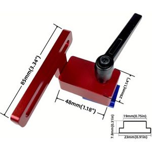 1pc Premium Aluminum Alloy 30 Type Miter Stop - Red Woodworking Chute Rail With Adjustable Knob, Precision Jig For Diy Projects, Compatible With Table Saw & Router Table