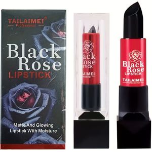 Zwarte Roos Lippenstift, Matte Rode Glans, Langhoudend, Niet Plakkerig, Hydraterende Lippenbalsem Make-up