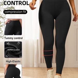 Een paar dames high-waisted broeken - buikcontrole, niet-doorschijnend en leggings, ultra-stretch shaping basislaag, superzacht, geschikt voor de lente en herfst.