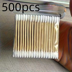 500 stuks Dubbelzijdige Wattenstaafjes, Parabeenvrij voor Zachte Oorreiniging en Make-up Toepassing