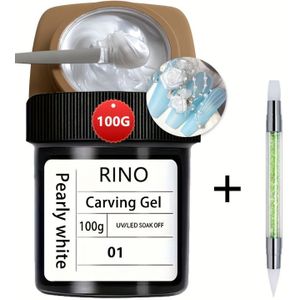 100g Niet-Klevende, Niet-Uitlopende, Formaldehyde-Vrije 3D Parel Sculpting Gel Polish voor DIY Nagel Sieraden En Ontwerpen, Parel Gel Nagelkunst
