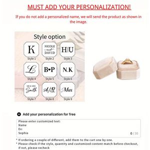 1pc Customized Velvet Ring Box, Personalized Wedding/engagement Jewelry Case, Single Slot, Pu Leather, Perfect Gift For Her, Sincere Love Ring Box, Christmas Present