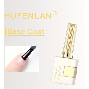 HUFENLAN Nieuw Geüpgradede 15ml Gel Basislaag - Langdurig, Hoogglans Afwerking, Soak-Off LED Nagellamp Compatibel, Perfect voor Nagelkunst Ontwerpen en Salonkwaliteit Resultaten Thuis