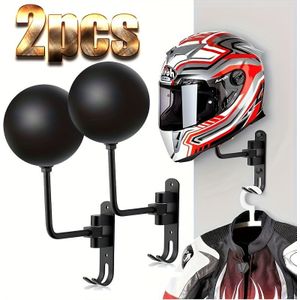 2pcs Motorcycle Helmet Wall Mount Rack, 180° Rotating Metal Display Hanger For Most Helmets - & Organized Storage For Bike And Motorcycle Helmets, Motorcycle Accessories